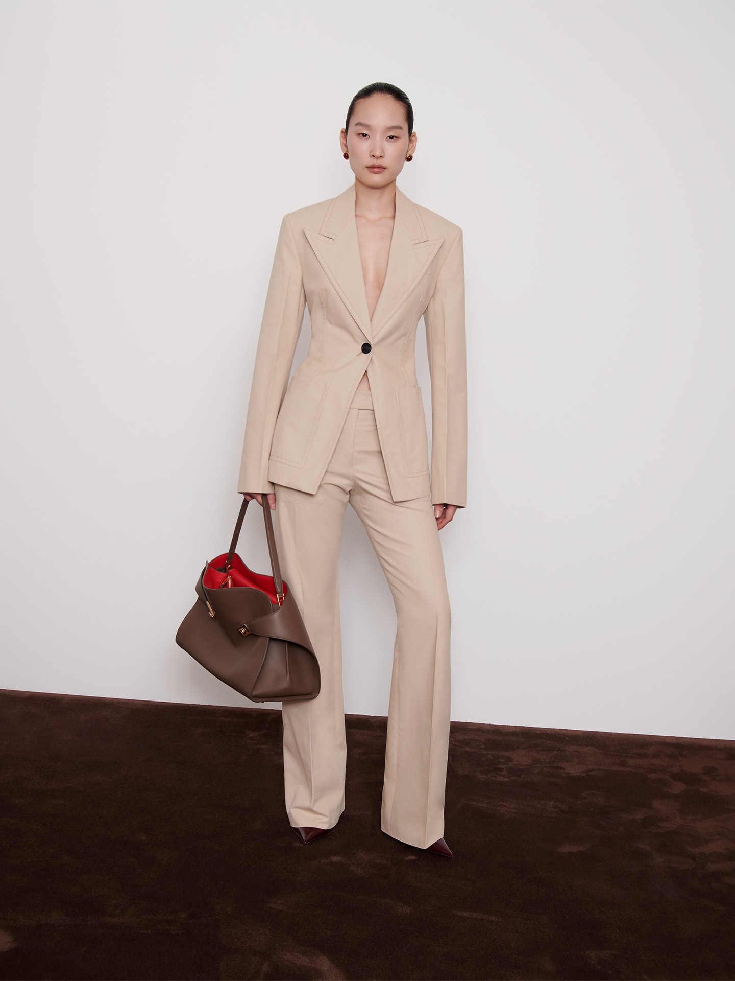 【23AW NEW】FERRAGAMO_woman/トランスペアレント コート /Beige Ferragamo Tote bag with logo Beige - Women | VIETTI Online Store