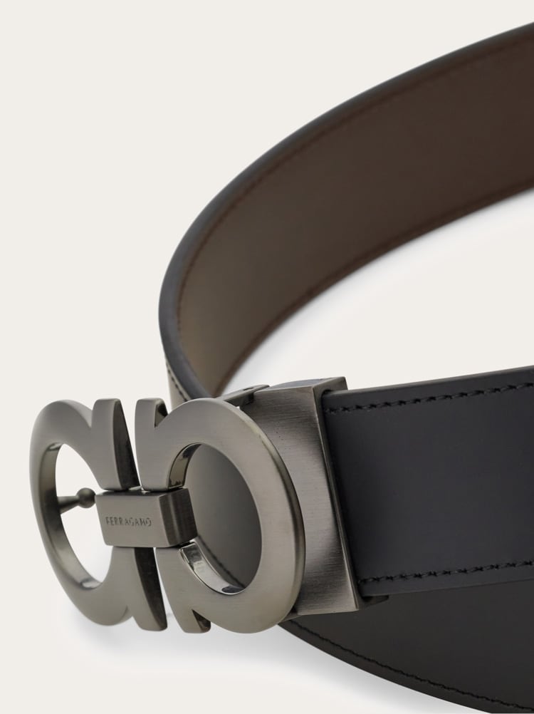Reversible and adjustable Gancini belt Gallery image 5