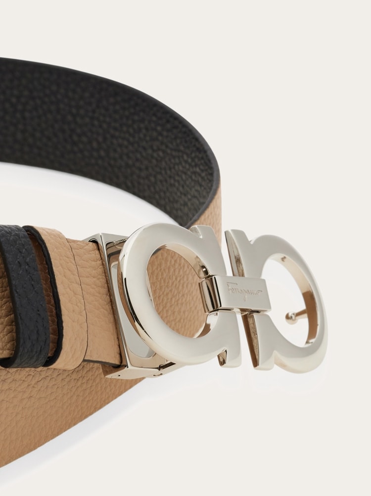 Reversible and adjustable Gancini belt Gallery image 5