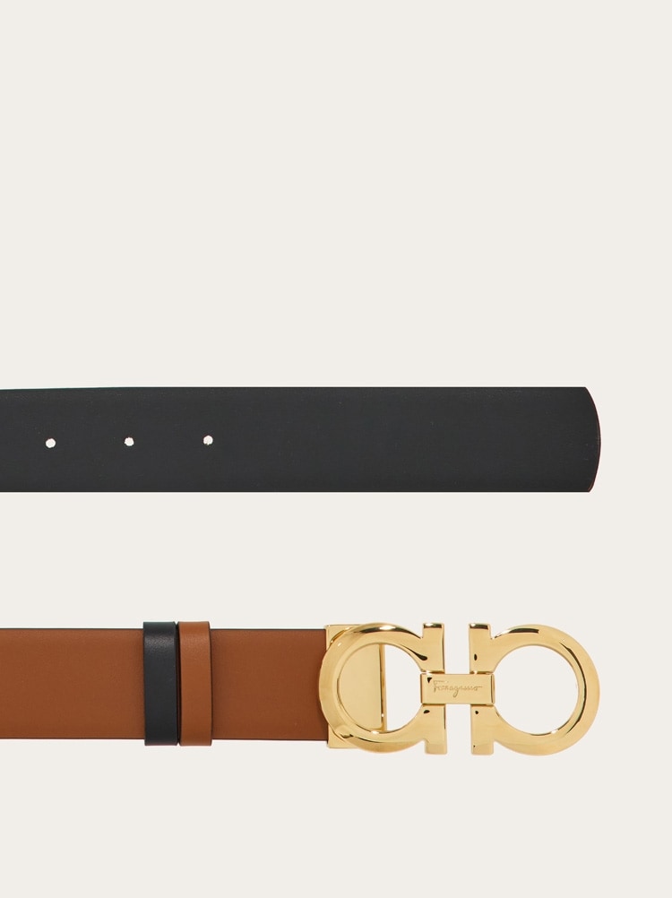 Reversible and adjustable Gancini belt Gallery image 2