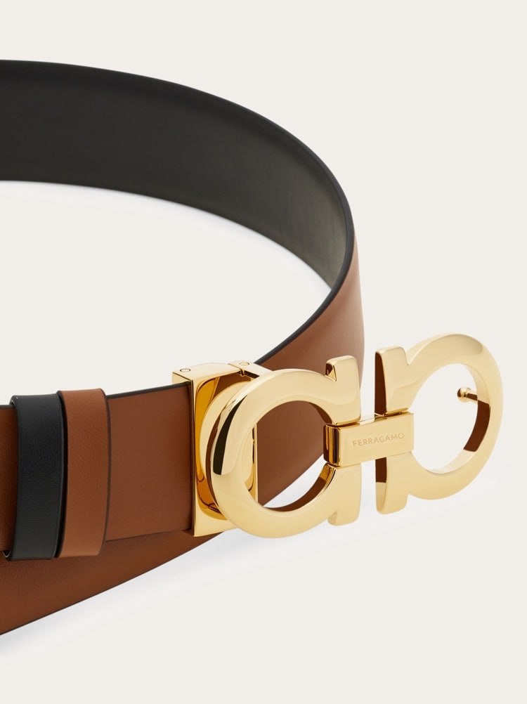 Reversible and adjustable Gancini belt Gallery image 5