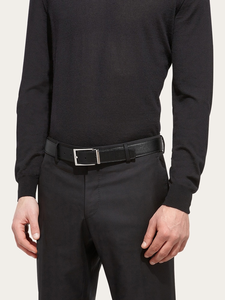 Reversible and adjustable belt with rectangular buckle Gallery image 4