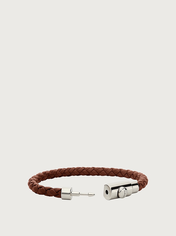 Braided leather bracelet - size 19 Gallery image 3
