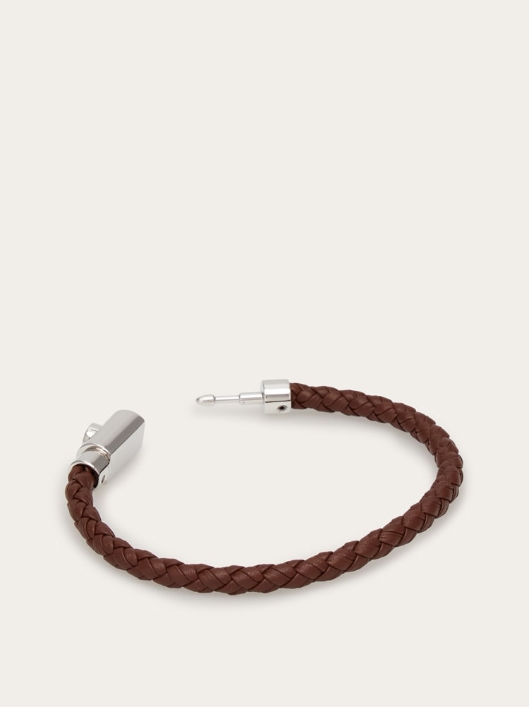 Braided leather bracelet - size 19 Gallery image 5