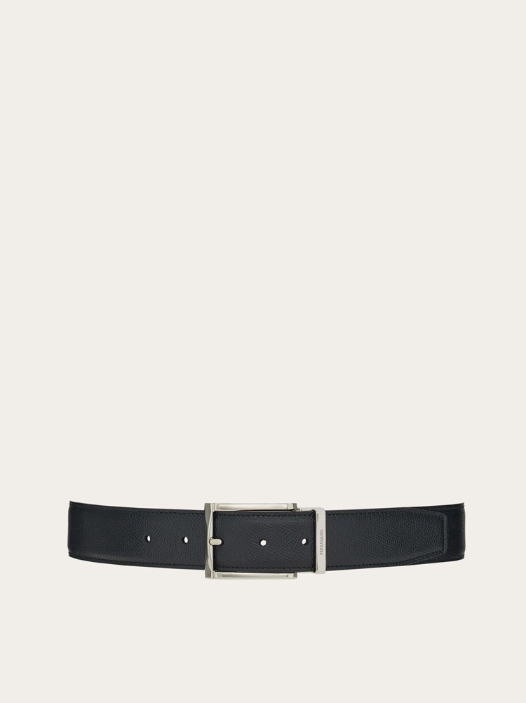 Reversible and adjustable belt with rectangular buckle Gallery image 1