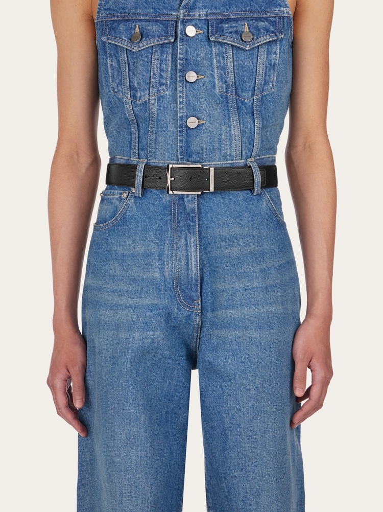 Reversible and adjustable belt with rectangular buckle Gallery image 4
