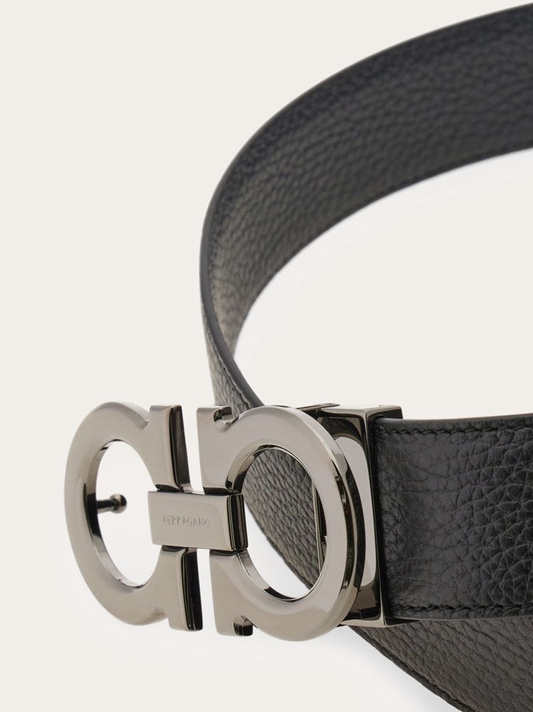 Reversible and adjustable Gancini belt Gallery image 5