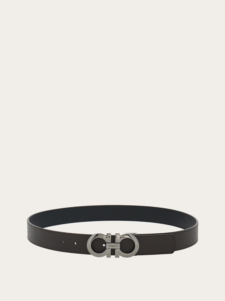 Reversible and adjustable Gancini belt Gallery image 3