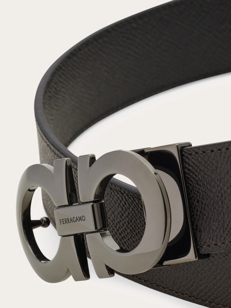 Reversible and adjustable Gancini belt Gallery image 5