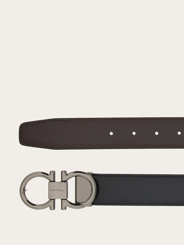 Reversible and adjustable Gancini belt Gallery image 2