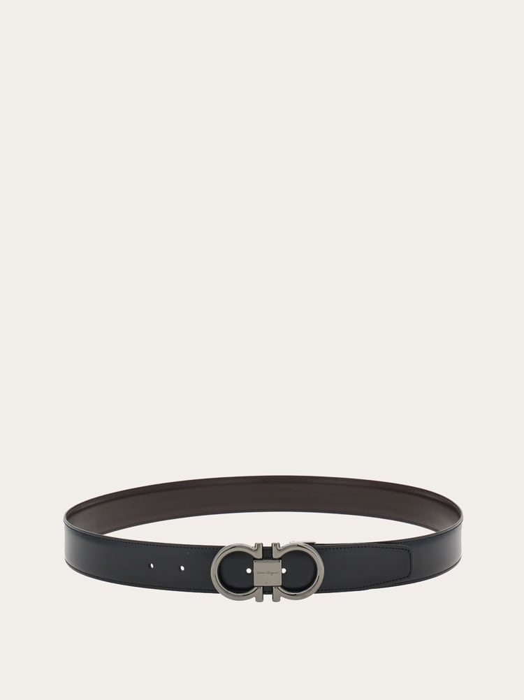 Reversible and adjustable Gancini belt Gallery image 3