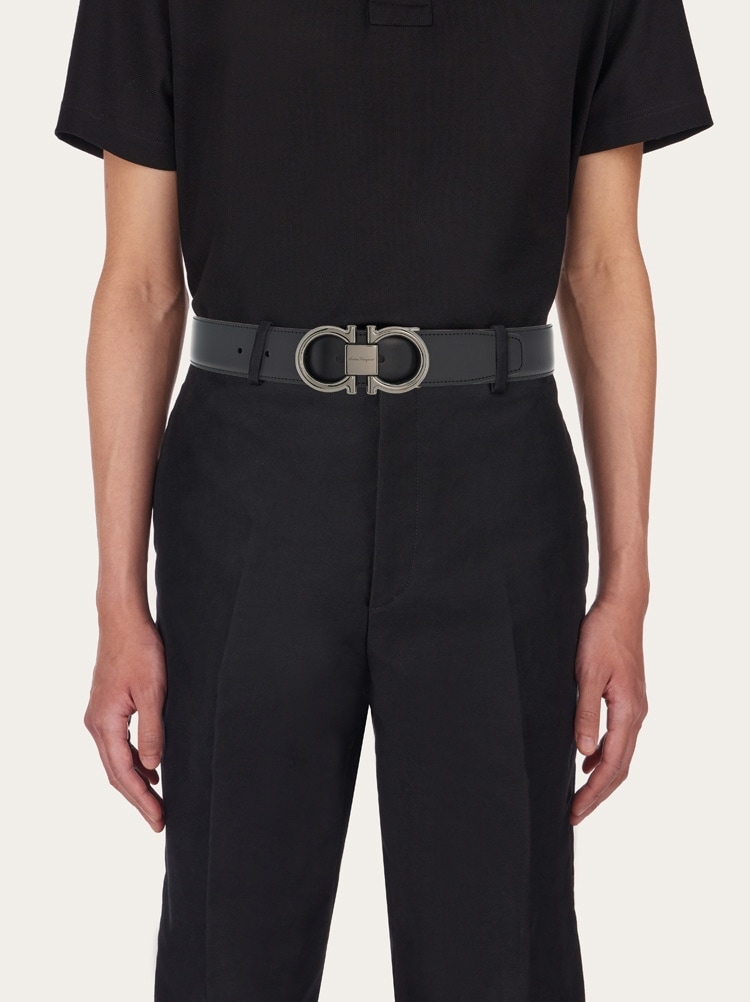 Reversible and adjustable Gancini belt Gallery image 4