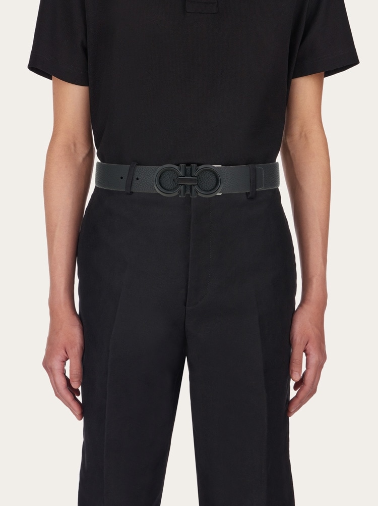 Reversible and adjustable Gancini belt Gallery image 4