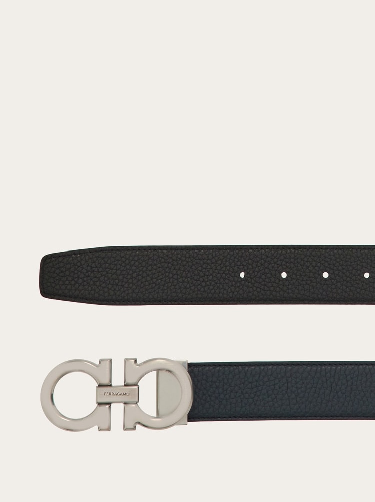 Reversible and adjustable Gancini belt Gallery image 2