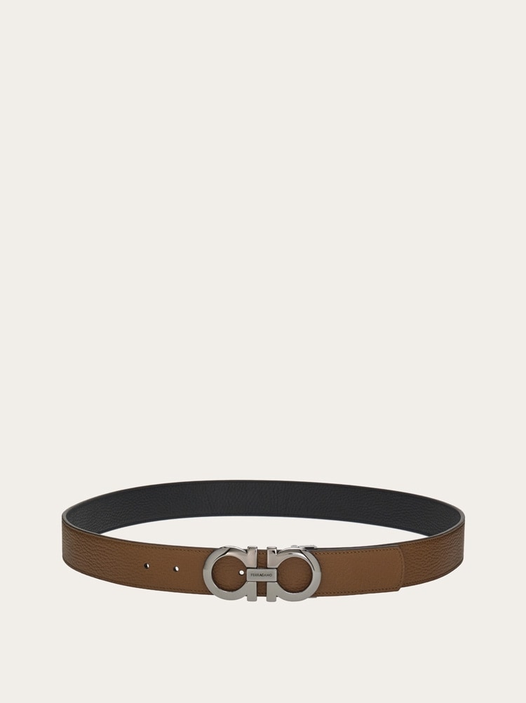 Reversible and adjustable Gancini belt Gallery image 3