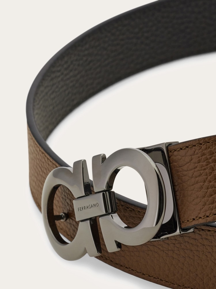 Reversible and adjustable Gancini belt Gallery image 5
