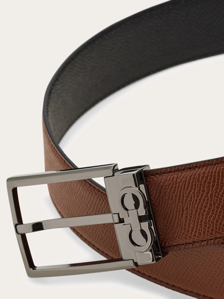 Reversible and adjustable Gancini belt Gallery image 5