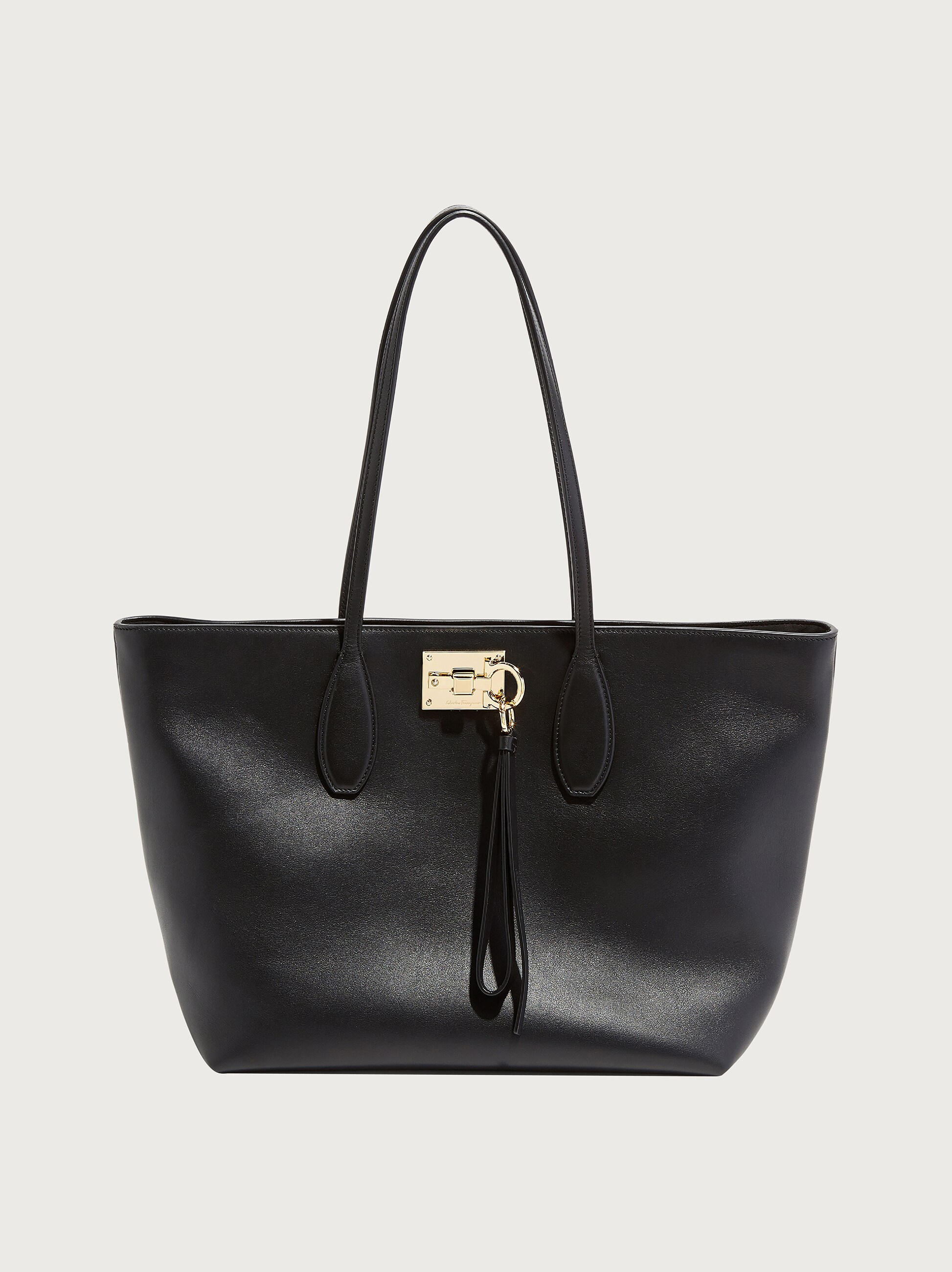 Ferragamo black tote clearance