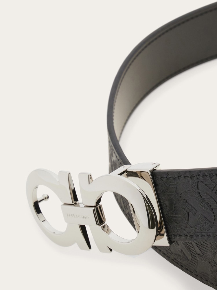 Reversible and adjustable Gancini belt Gallery image 5