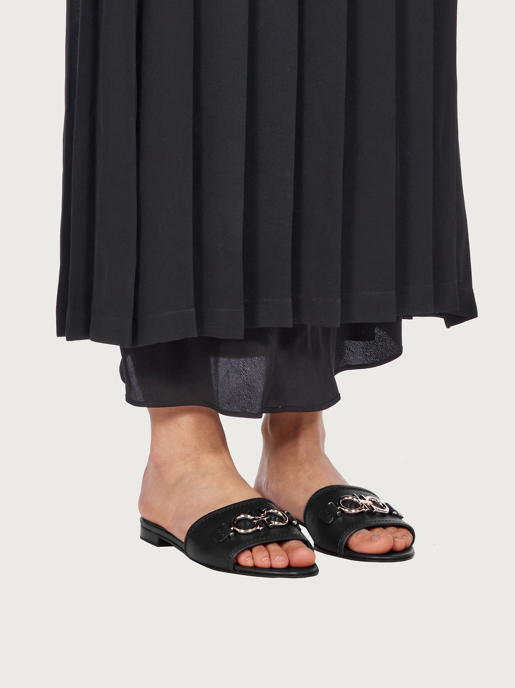 ferragamo fur slides