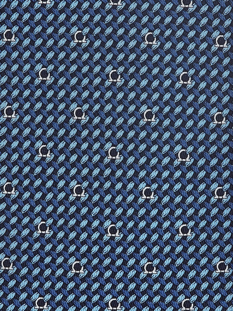 Gancini print silk tie Gallery image 2