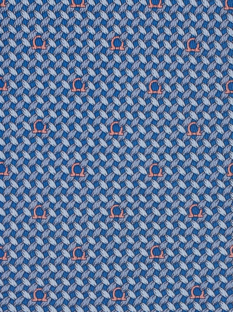 Gancini print silk tie Gallery image 2