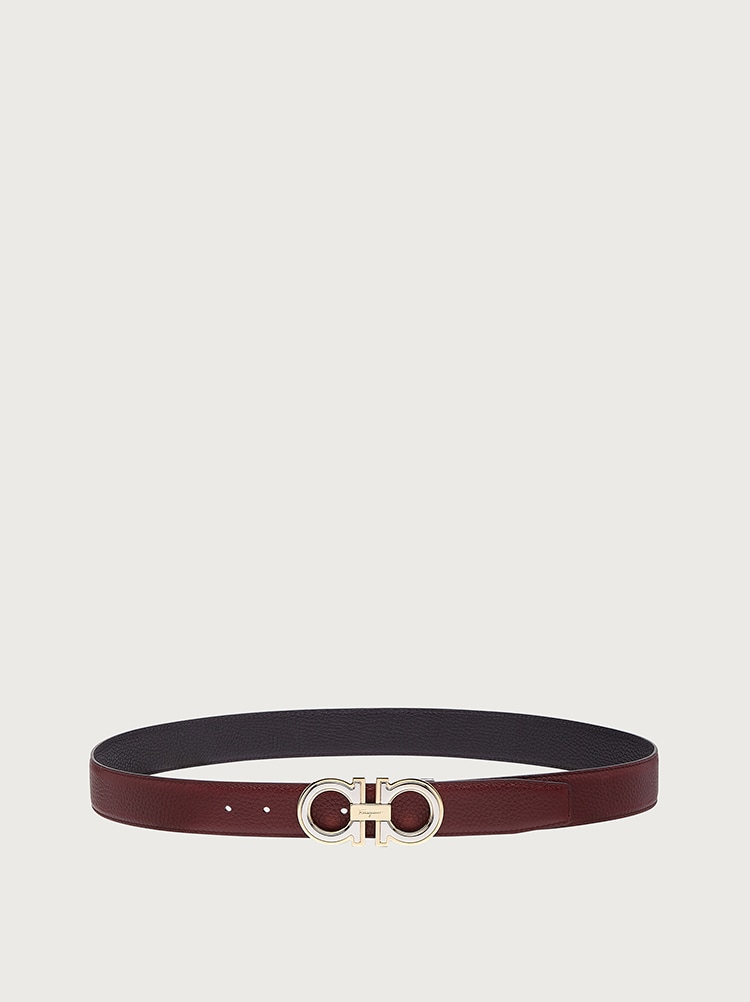 Reversible and adjustable Gancini belt Gallery image 2