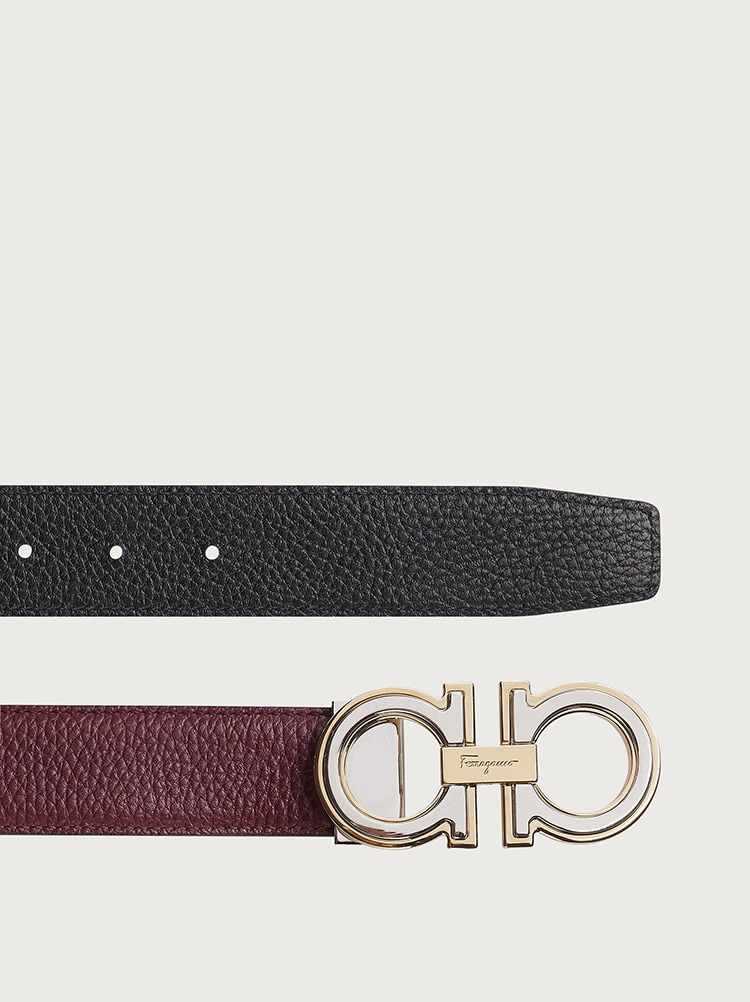 Reversible and adjustable Gancini belt Gallery image 3