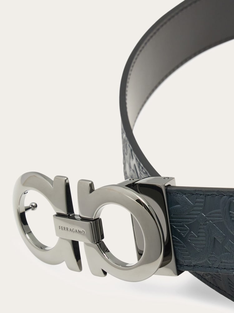 Reversible and adjustable Gancini belt Gallery image 5
