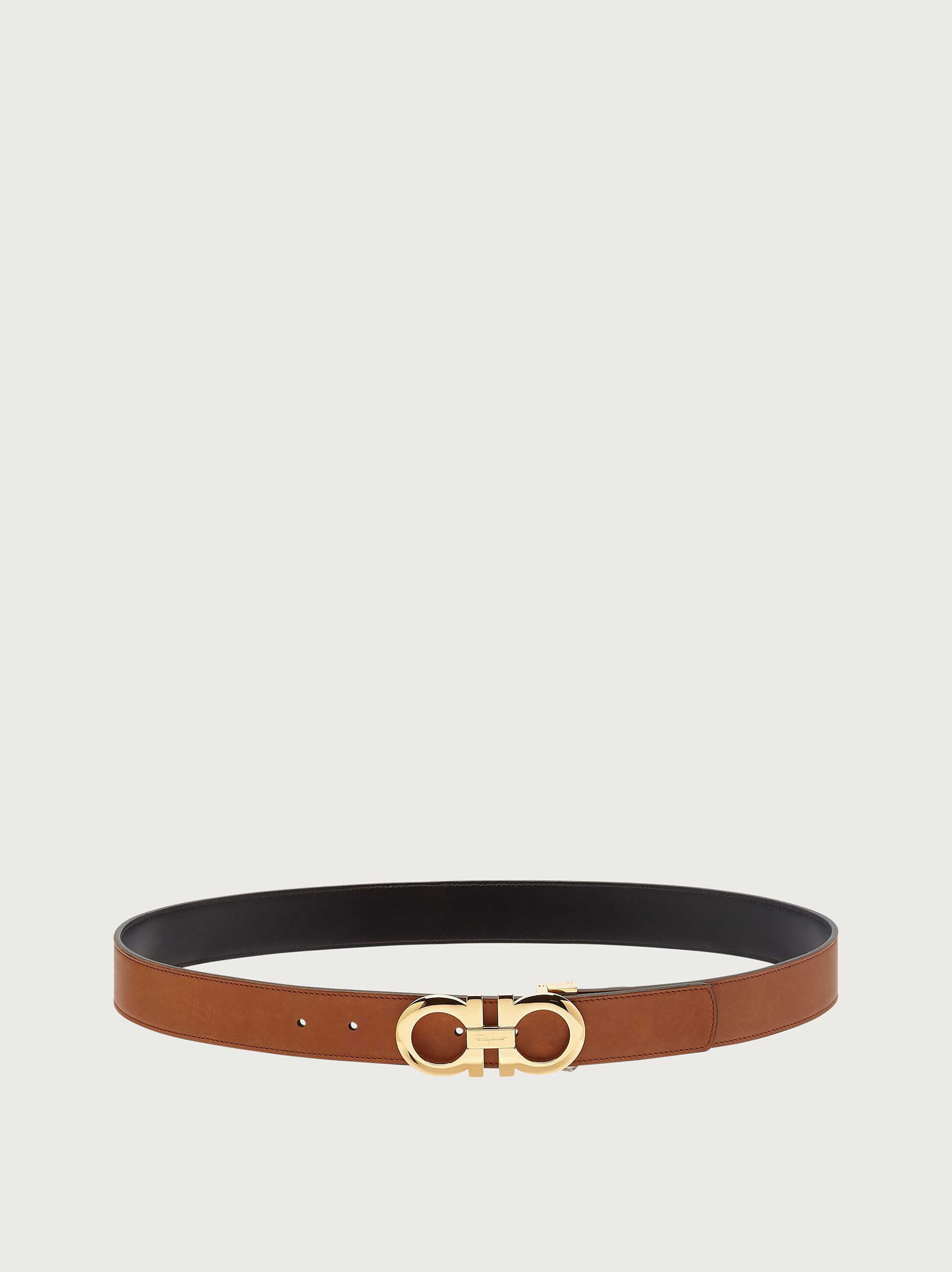 Brown and gold ferragamo belt clearance