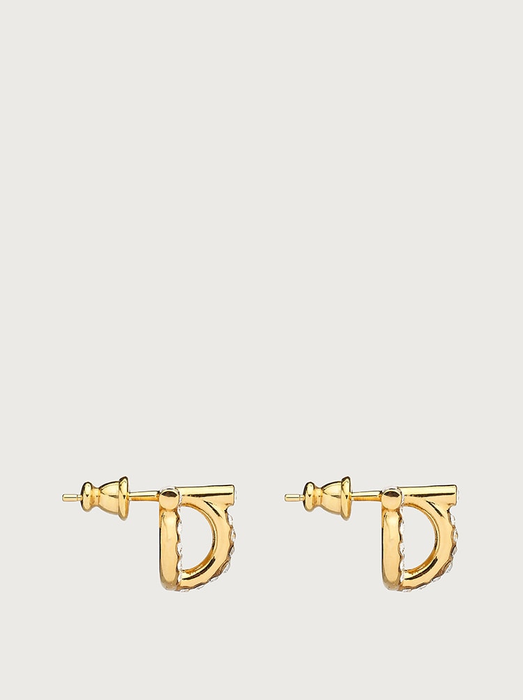 Gancini 3D earrings with crystals Gallery image 2