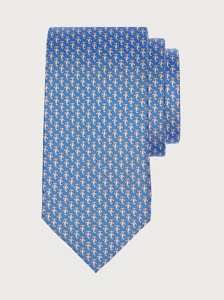 Hammerhead shark printed silk tie Gallery image 1