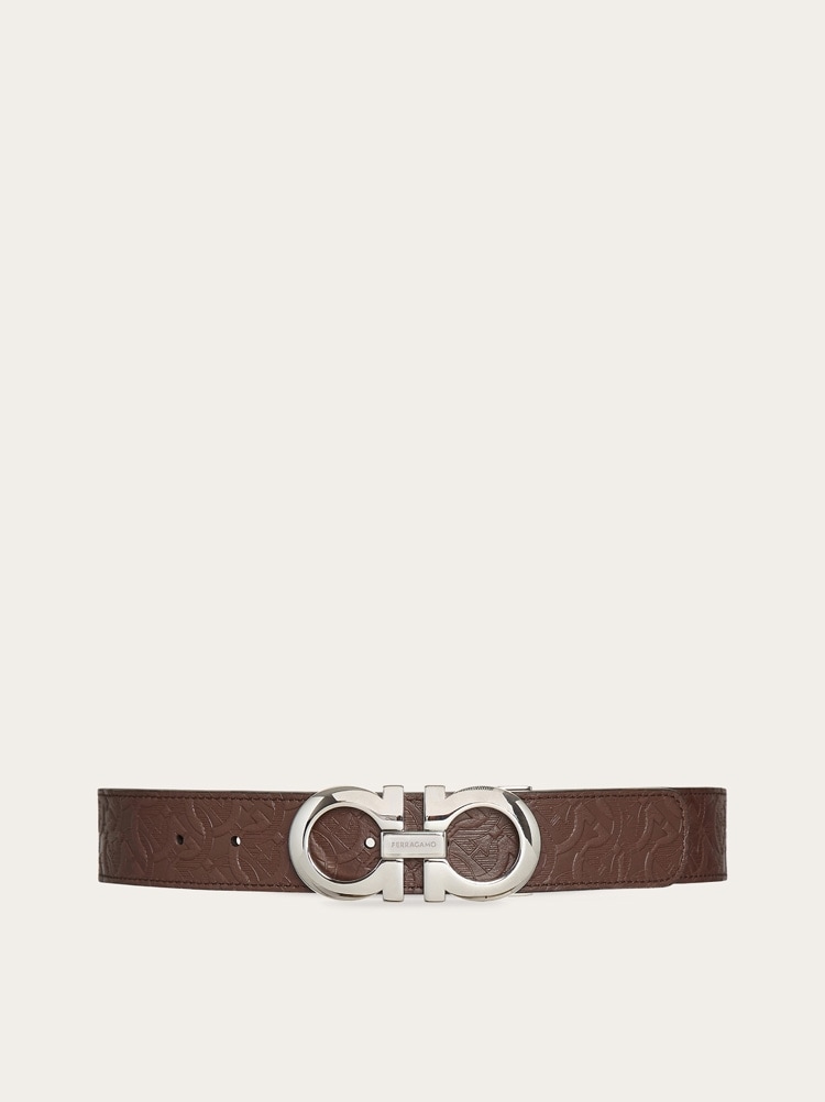Reversible and adjustable Gancini belt Gallery image 1