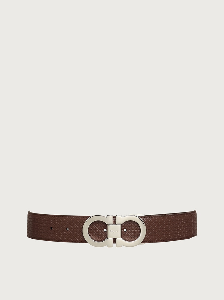 Ferragamo フェラガモ リバーシブル レザーベルト ゴールドバックル Ferragamo フェラガモ リバーシブルベルト 黒 ゴールドバックル