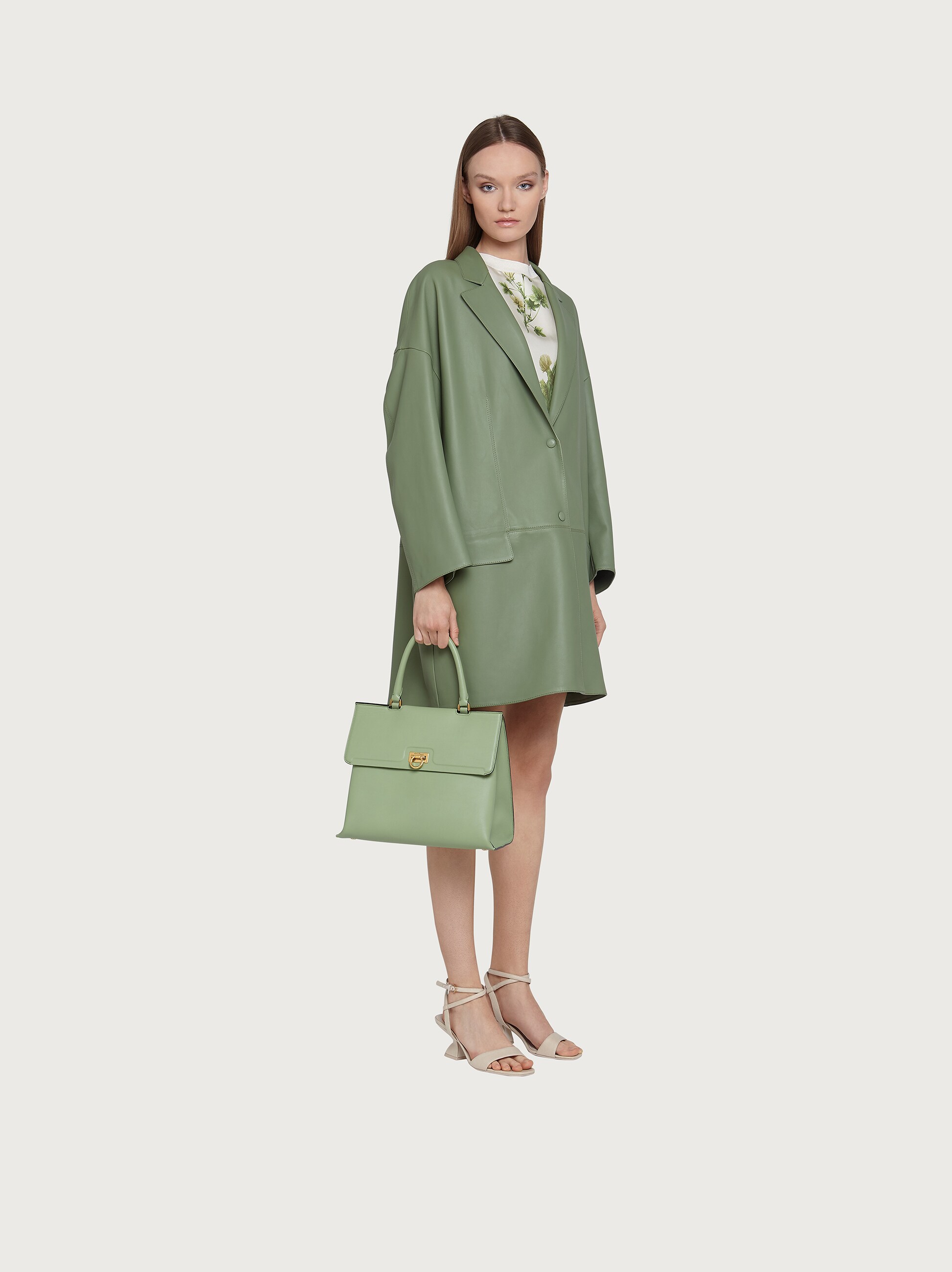 Ferragamo green bag clearance