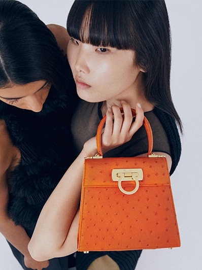 【大幅値下げ‼️】Salvatore Ferragamo オレンジ バッグ Iconic Top Handle (S) - Women | Ferragamo