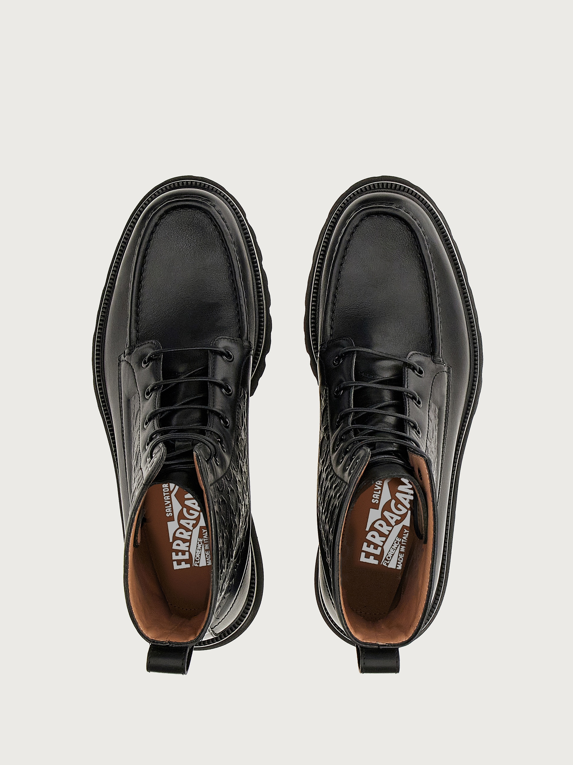 ferragamo combat boots