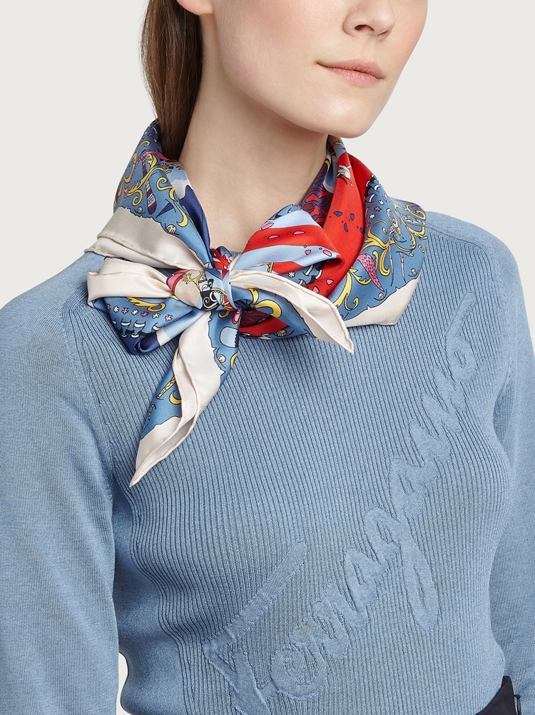 Palazzo Spini Feroni print silk foulard Gallery image 3