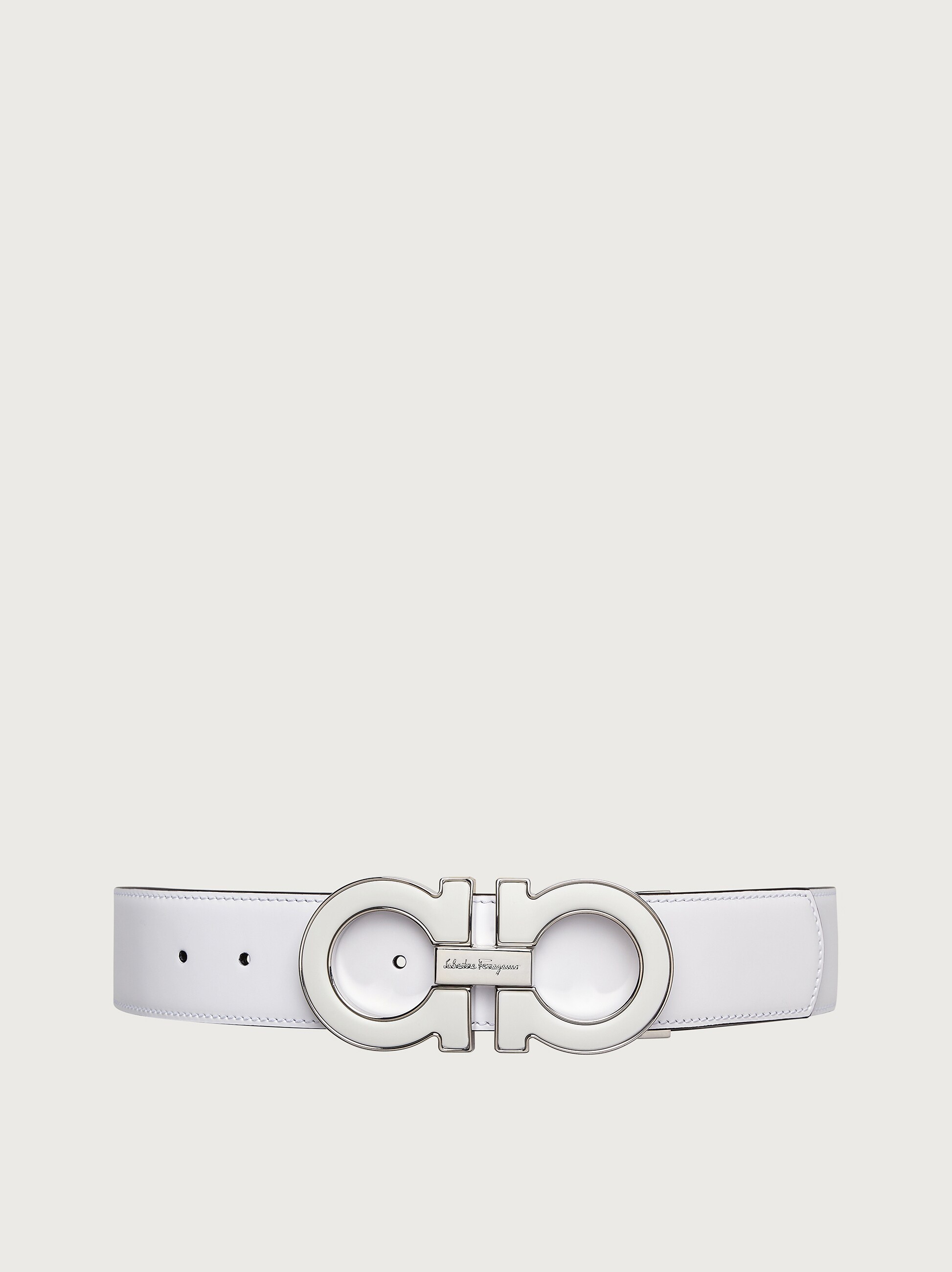 Cinturon ferragamo blanco clearance
