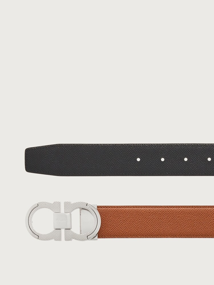 Reversible and adjustable Gancini belt Gallery image 2