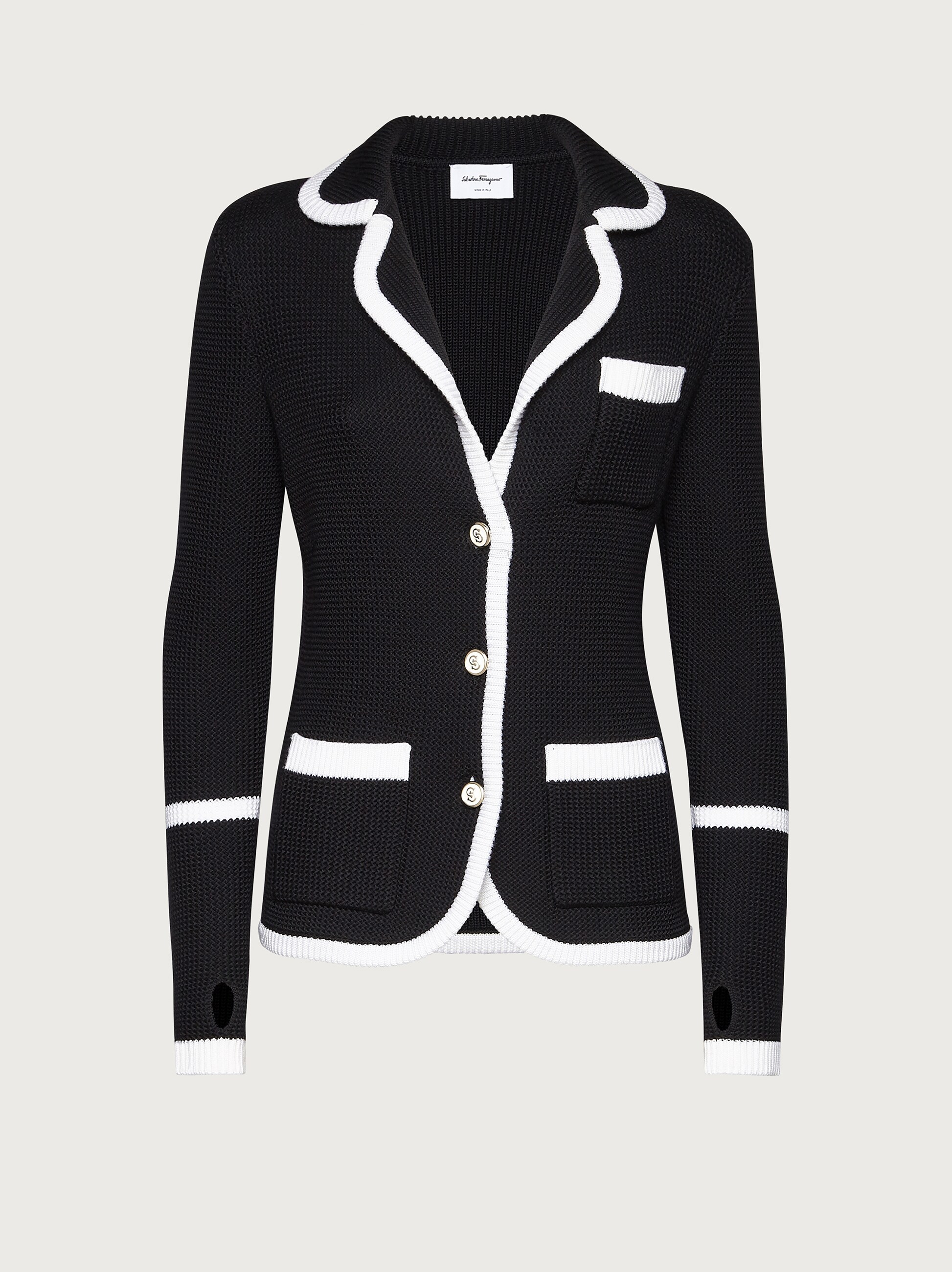 black knitted jacket