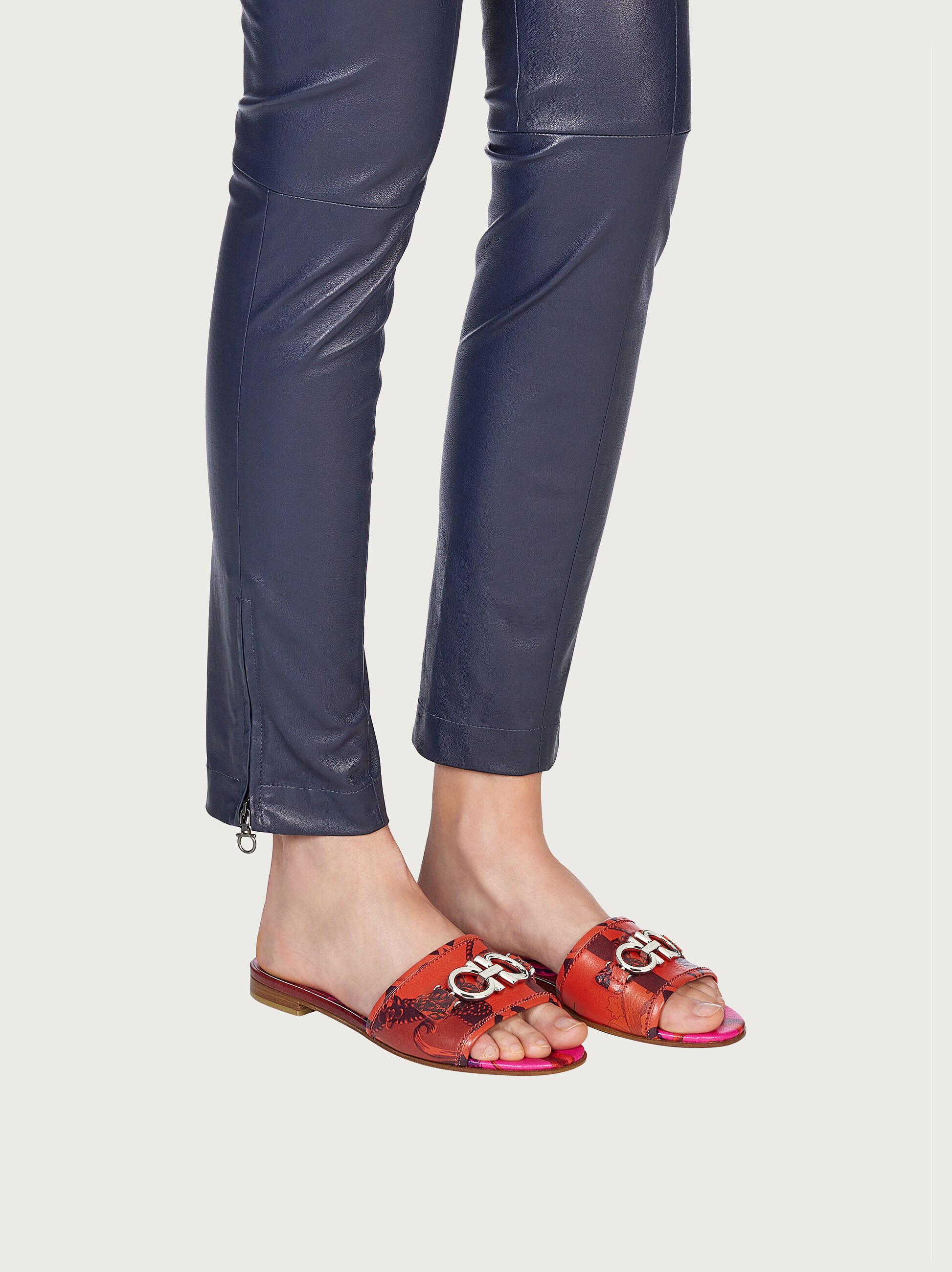 red ferragamo slides