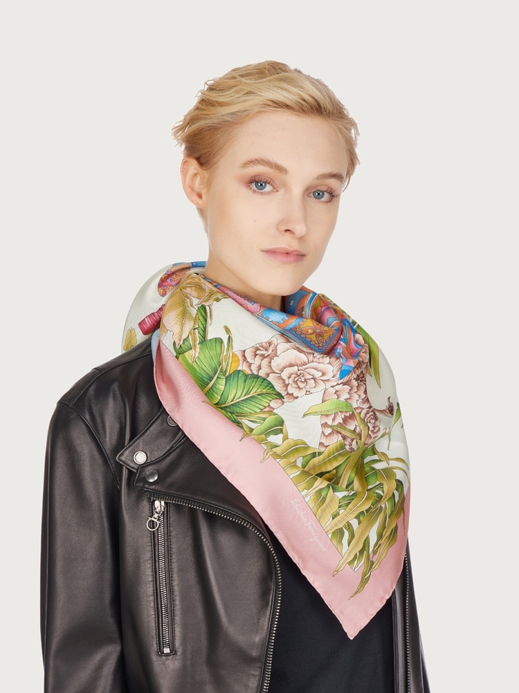 Foulard in seta stampa India Gallery image 2