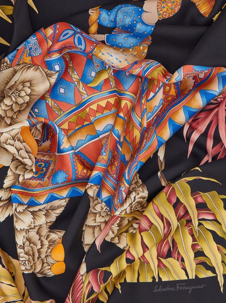 India print silk scarf - Women | Ferragamo