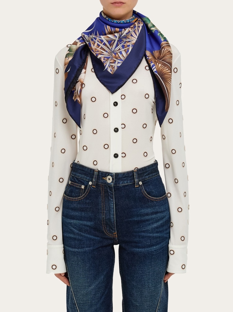 India print silk scarf Gallery image 7