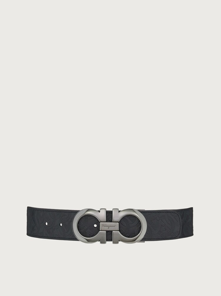 Reversible and adjustable Gancini belt Gallery image 1
