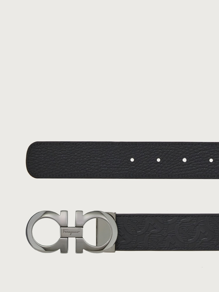 Reversible and adjustable Gancini belt Gallery image 2