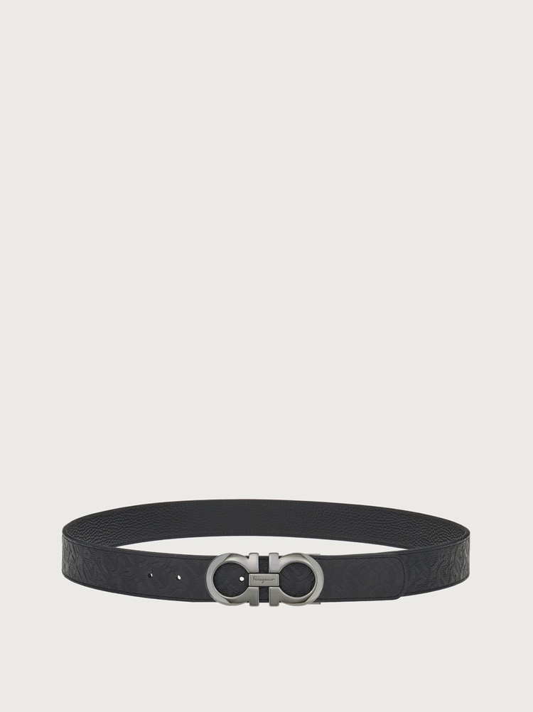 Reversible and adjustable Gancini belt Gallery image 3