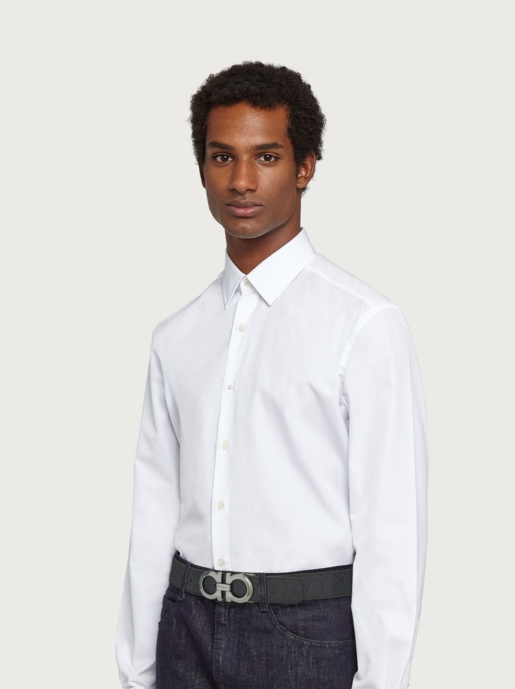 Reversible and adjustable Gancini belt Gallery image 4