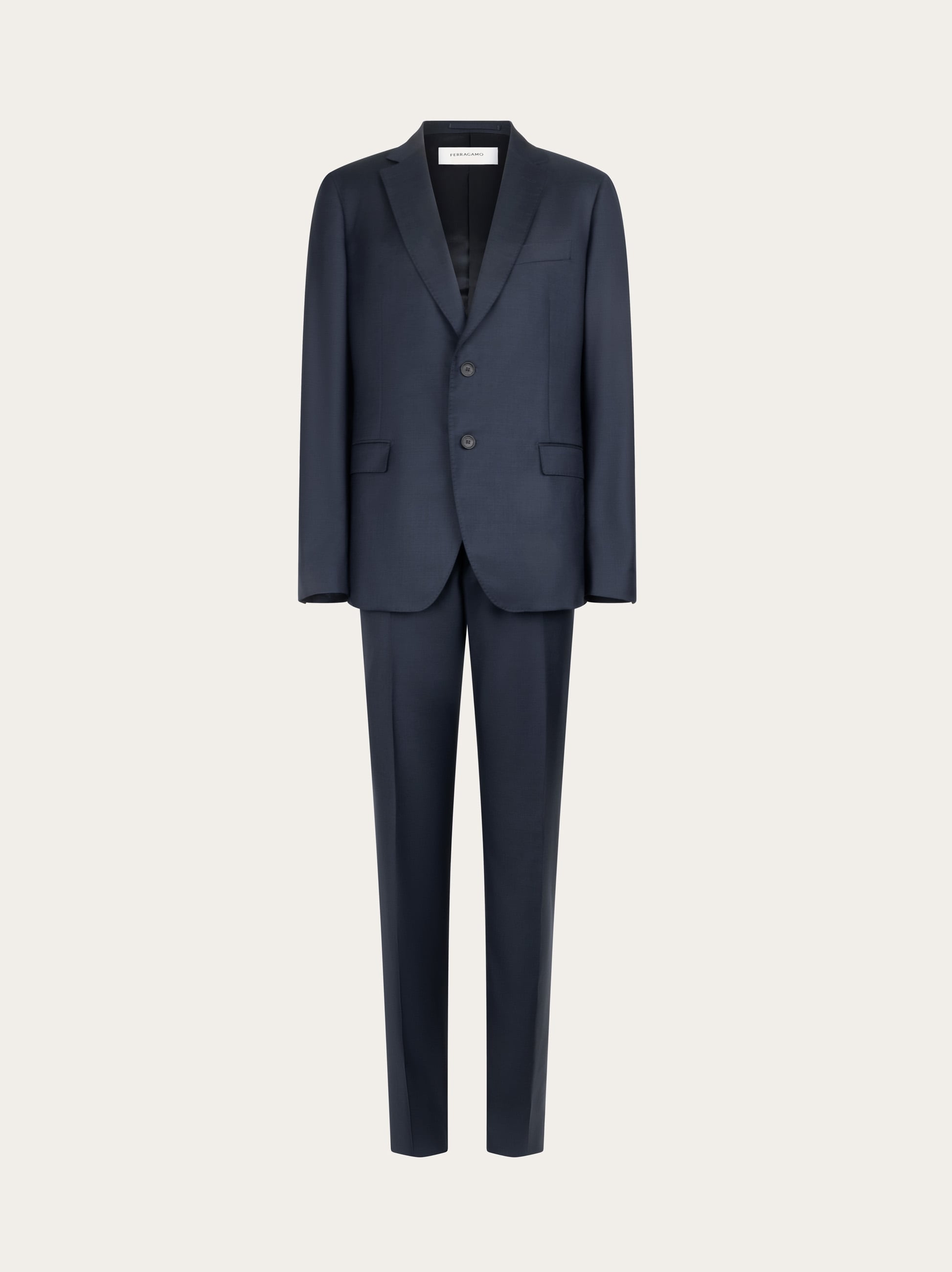 【美品】Salvatore Ferragamo セットアップスーツ 濃紺 マッド Plain suit in wool - Men | Ferragamo